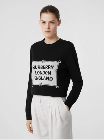 Shop Burberry Rigging Intarsia Wool Sweater In Black