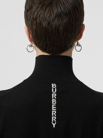 Shop Burberry Logo Intarsia Merino Wool Sweater In Black