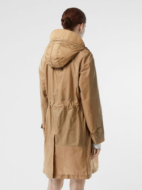 detachable hood taffeta parka