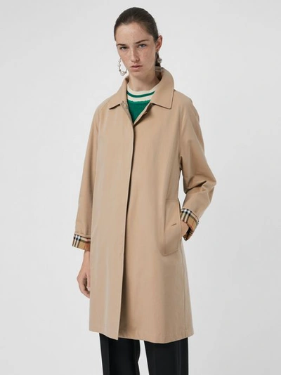 Shop Burberry The Camden Car Coat In Honey