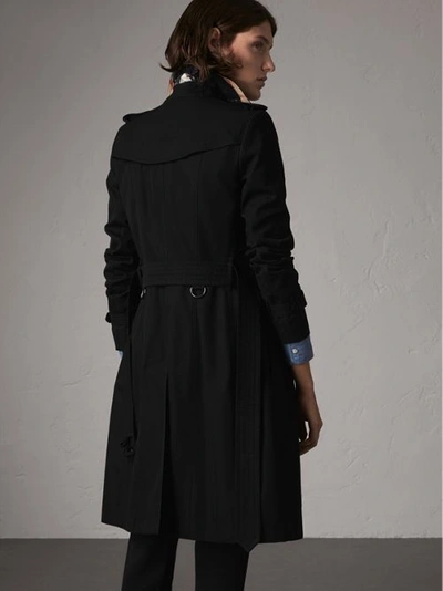 Shop Burberry The Chelsea – Long Trench Coat In Black