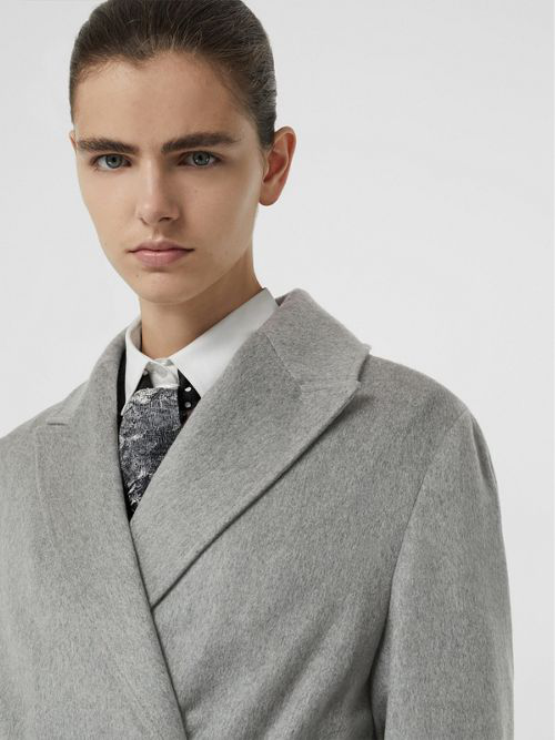burberry peak lapel cashmere wrap coat