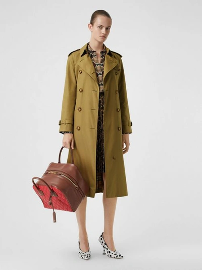 Shop Burberry The Waterloo Trench Coat In Rich Olive