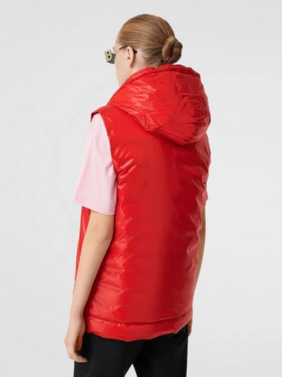 Shop Burberry Logo Graphic Puffer Gilet In Bright Red