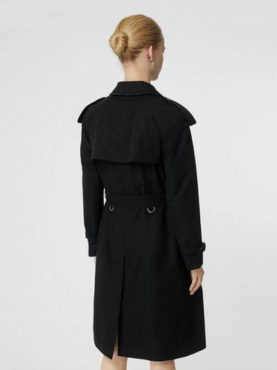 Shop Burberry Press-stud Detail Cotton Gabardine Trench Coat In Black