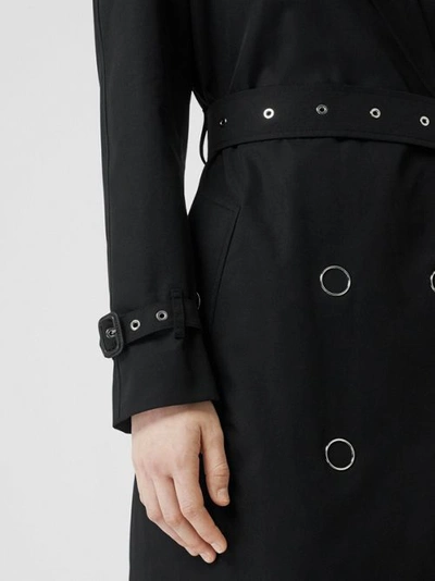 Shop Burberry Press-stud Detail Cotton Gabardine Trench Coat In Black