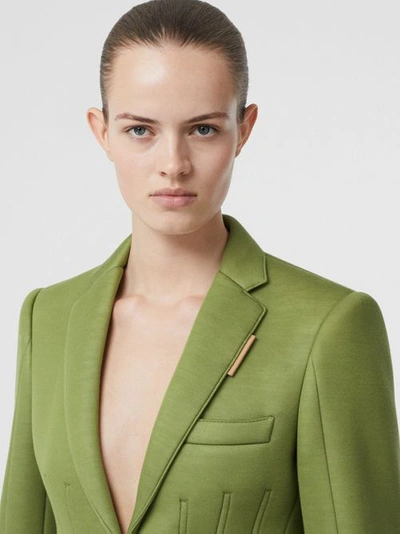 Shop Burberry Double-faced Neoprene Tailored Jacket In Cedar Green