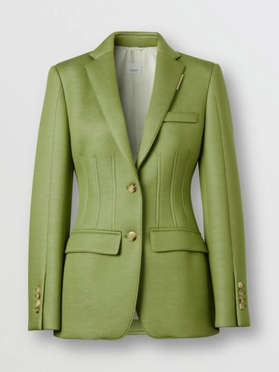 Shop Burberry Double-faced Neoprene Tailored Jacket In Cedar Green