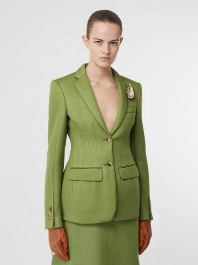 Shop Burberry Double-faced Neoprene Tailored Jacket In Cedar Green