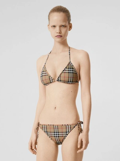 Burberry Cobb Vintage Check Two-piece Swimsuit In Brown | ModeSens