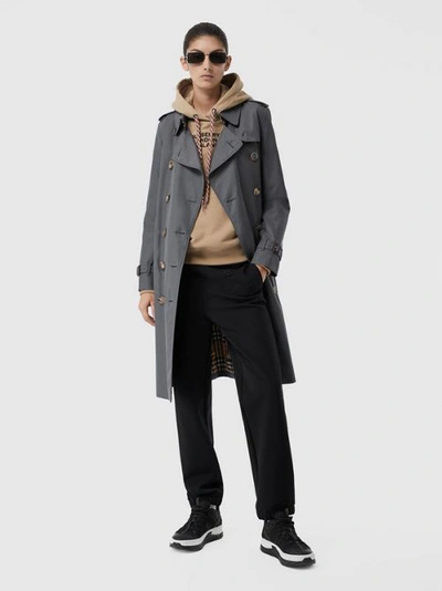 Shop Burberry The Long Kensington Heritage Trench Coat In Mid Grey