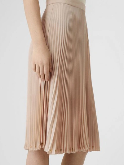 Shop Burberry Lace Trim Cut-out Panel Slip Dress In Sesame