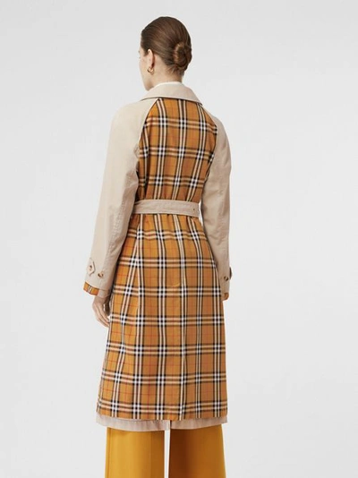 Shop Burberry Vintage Check And Tropical Gabardine Car Coat In Stone