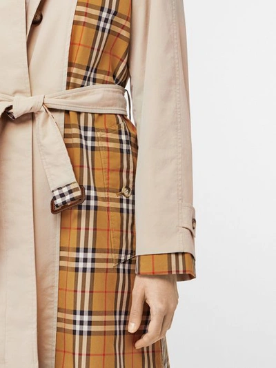 Shop Burberry Vintage Check And Tropical Gabardine Car Coat In Stone