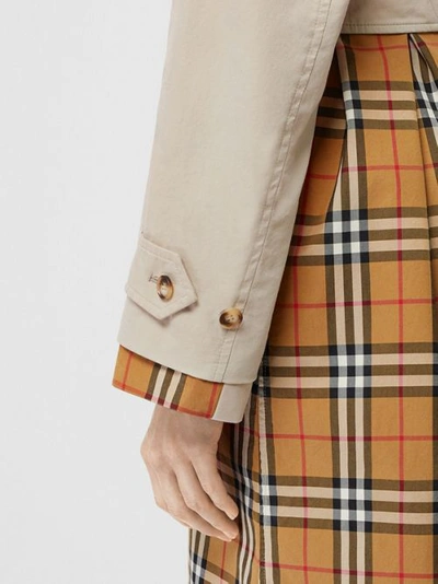 Shop Burberry Vintage Check And Tropical Gabardine Car Coat In Stone