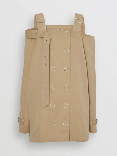 Shop Burberry Cotton Gabardine Deconstructed Trench Dress In Pale Honey