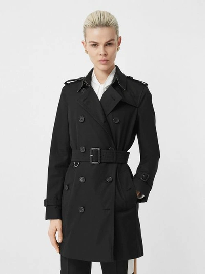 Shop Burberry The Kensington – Mid-length Trench Coat In Black