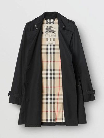 Shop Burberry The Kensington – Mid-length Trench Coat In Black