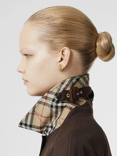 Shop Burberry Scarf Detail Wool Car Coat In Coffee