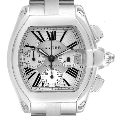 Shop Cartier Roadster Xl Chronograph Roman Numerals Mens Watch W62019x6 In Not Applicable