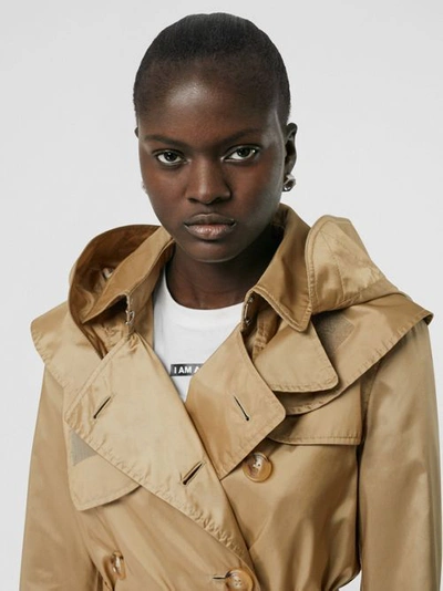 Burberry Detachable Hood Econyl® Trench Coat In Brown | ModeSens