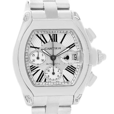 Shop Cartier Roadster Chronograph Silver Dial Automatic Mens Watch W62019x6 In Not Applicable