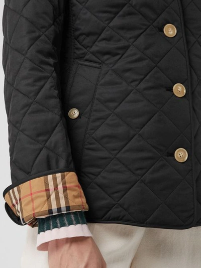 Shop Burberry Diamond Quilted Jacket In Black