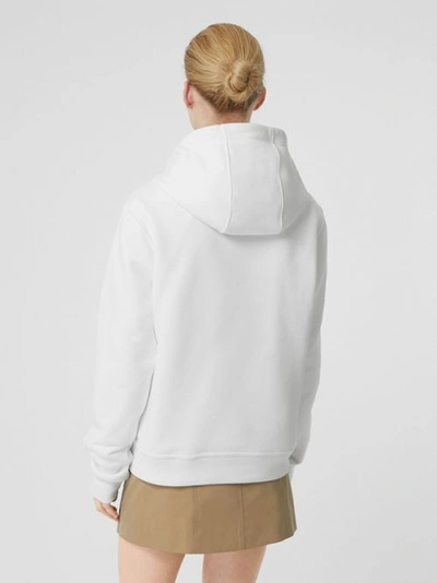 Shop Burberry Chain Detail Cotton Oversized Hoodie In White