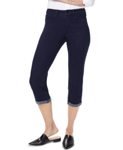 Shop Nydj Roll-hem Chloe Cropped Skinny Jeans In Rinse