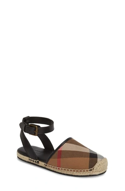 Shop Burberry Perth Ankle Strap Sandal In Black