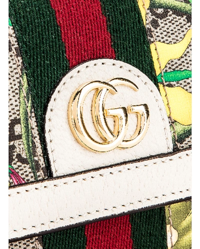 Shop Gucci Floral Continental Wallet In Beige Ebony & White