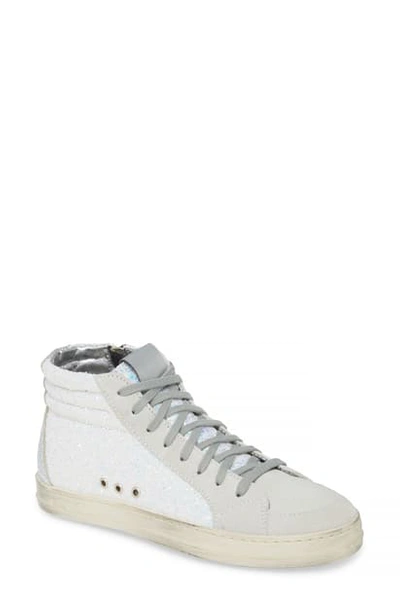 Shop P448 Skate High Top Sneaker In White Glitter