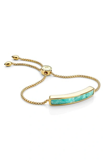 Shop Monica Vinader Engravable Baja Stone Bracelet In Gold/ Amazonite