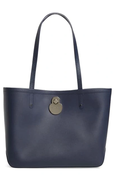 Shop Longchamp Small Cavalcade Leather Tote In Navy