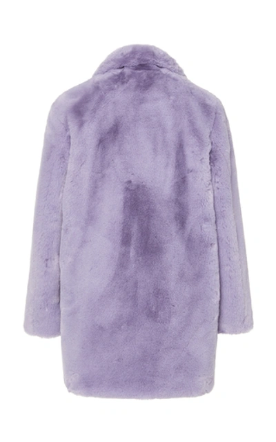 Shop Apparis Sophie Faux Fur Coat In Purple