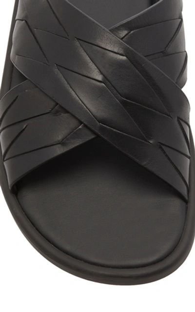 Shop Bottega Veneta Intrecciato Leather Sandals In Black