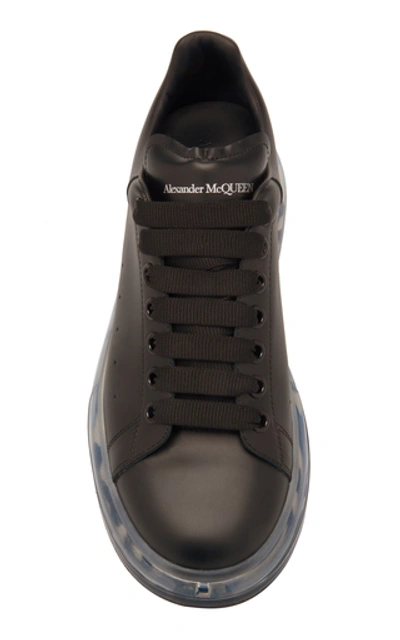 Shop Alexander Mcqueen Leather Low-top Sneakers In Black