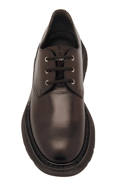 Shop Alexander Mcqueen Leather Derby Shoes In Black
