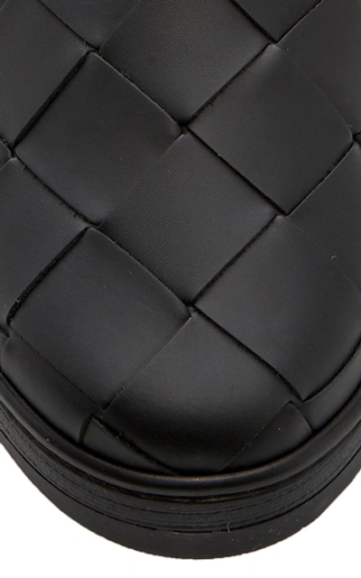 Shop Bottega Veneta Slip On Intrecciato Leather Sneakers In Black