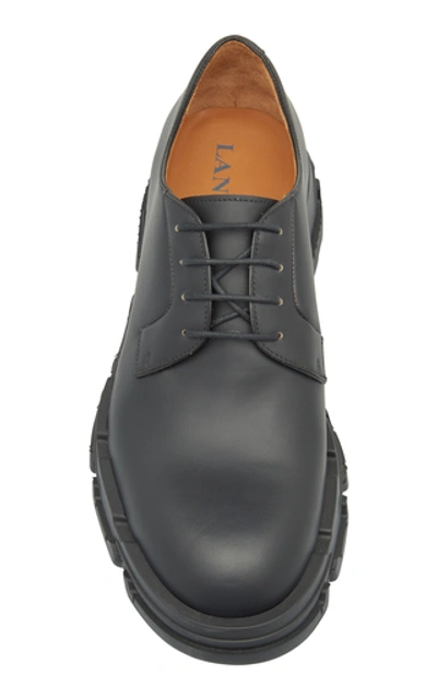 Shop Lanvin Leather Derby Shoes In Black