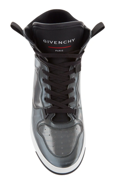 Shop Givenchy Wing Hologram High-top Sneakers In Grey