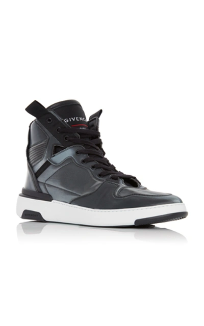 Shop Givenchy Wing Hologram High-top Sneakers In Grey