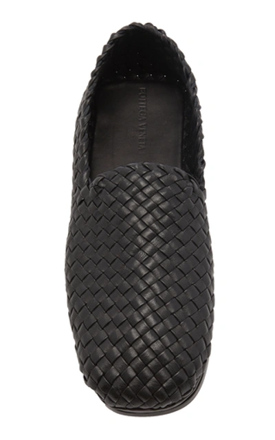 Shop Bottega Veneta Intrecciato Leather Loafers In Black