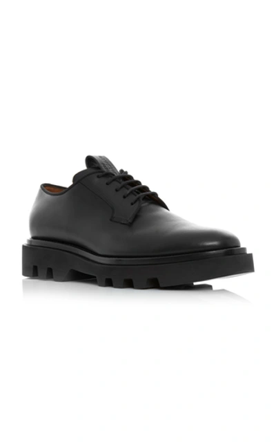 Shop Givenchy Combat Lug-sole Leather Lace-up Shoes In Black