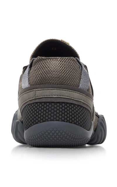 Shop Acne Studios Berun Leather, Suede And Mesh Low-top Sneakers In Grey