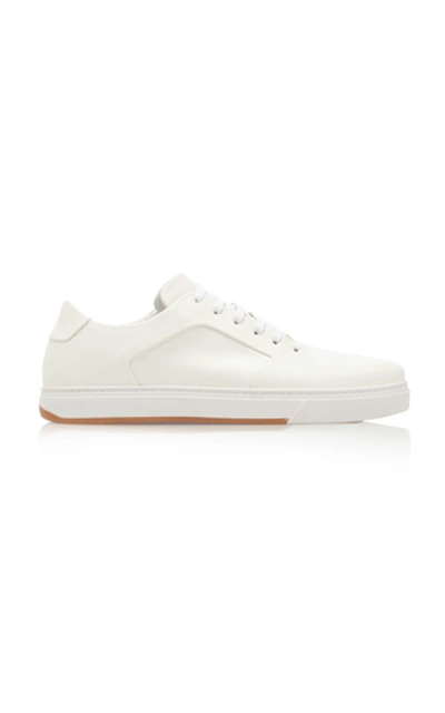 Shop Bottega Veneta Low-top Lace-up Leather Sneakers In White