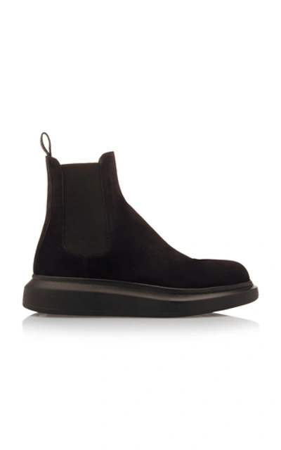 Shop Alexander Mcqueen Suede Ankle Boots In Black