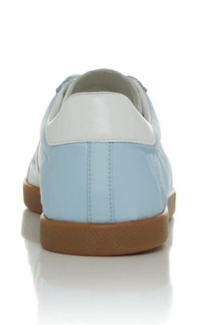 Shop Lanvin Suede And Leather-trimmed Shell Sneakers In Blue