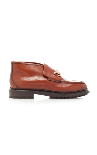 Shop Yuketen Bit Chukka Leather Ankle Boots In Brown