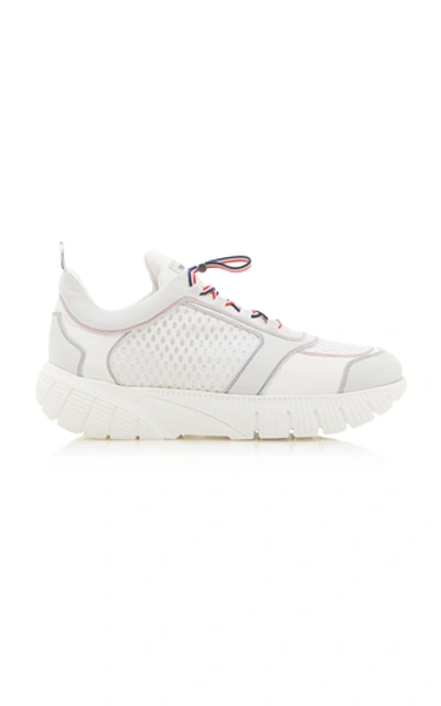 Shop Thom Browne Mesh Running Sneaker In White